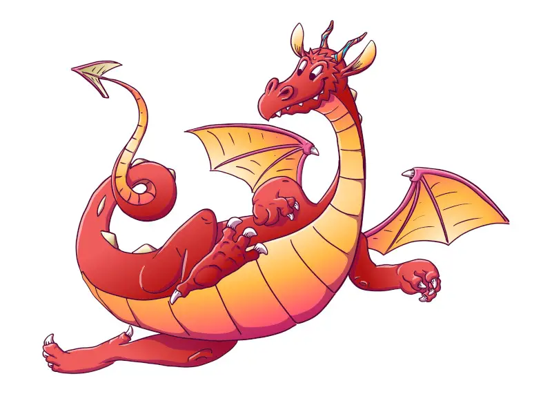 Fun Cartoon Red Dragon
